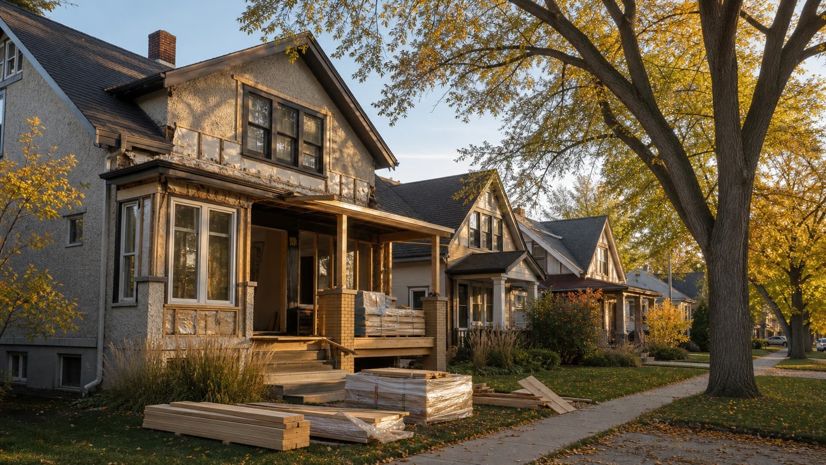 Winnipeg residential renovation project on a River Heights character home with mature elm canopy